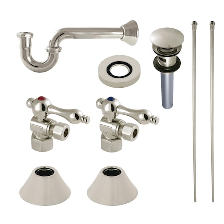 Kingston Brass CC43106VOKB30 Plumbing Sink Trim Kit with P-Trap and Overflow Drain, Polished Nickel CC43106VOKB30